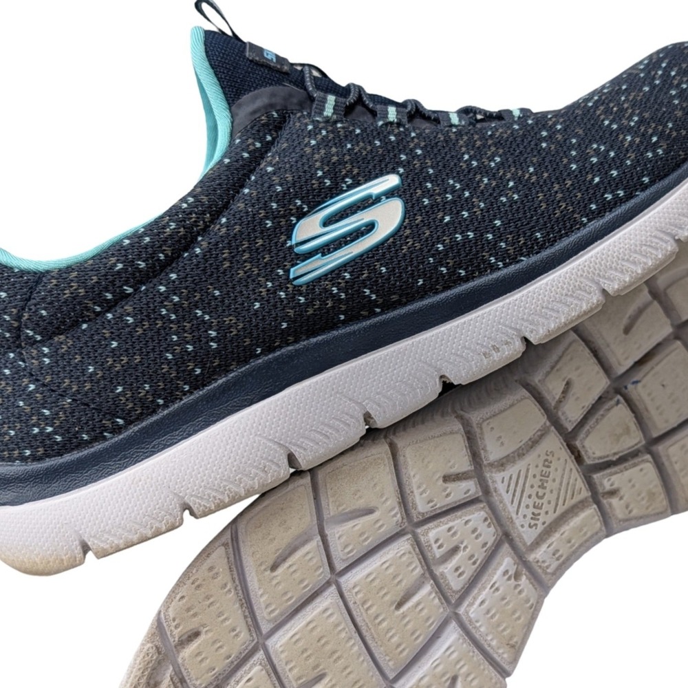 Skechers Summits Training Shoes 12987GA Navy Blue Teal Womens Size 7 Walking